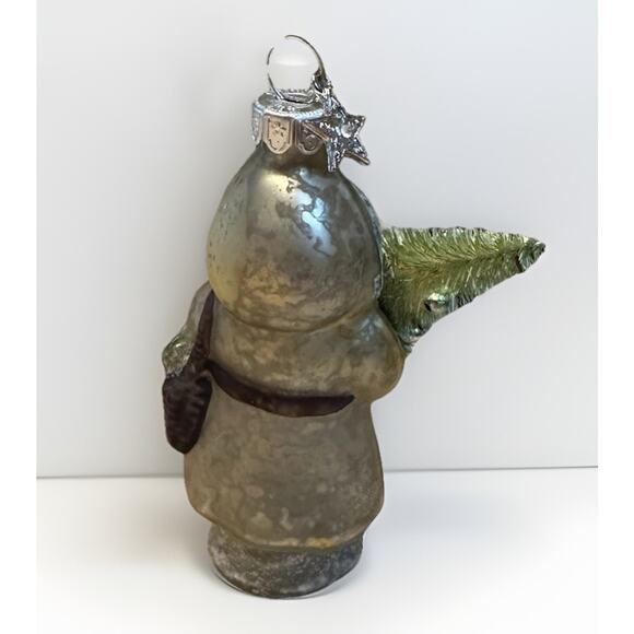 Vintage Shiny Brite Glass Santa Ornament Bottle Brush, Mercury, Radko, Y2K - Picture 12 of 16